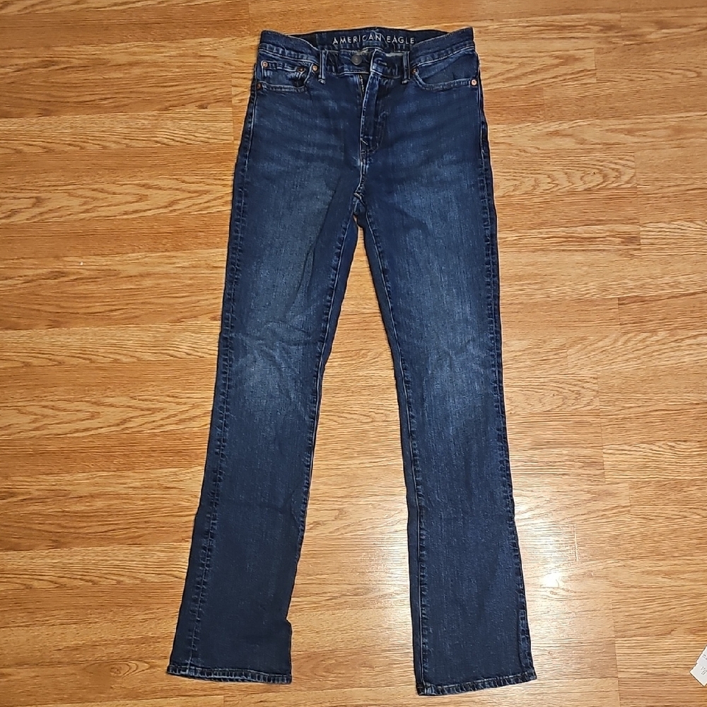 American Eagle Outfitters Men's Dark Blue Bootcut Jeans